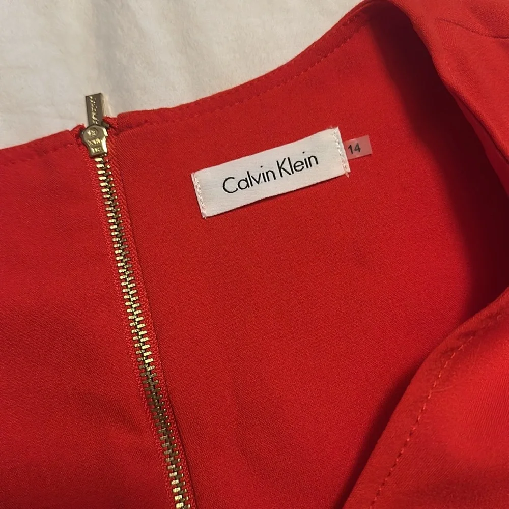 Sleeveless Red Flare Hem Dress - Picture 3 of 4